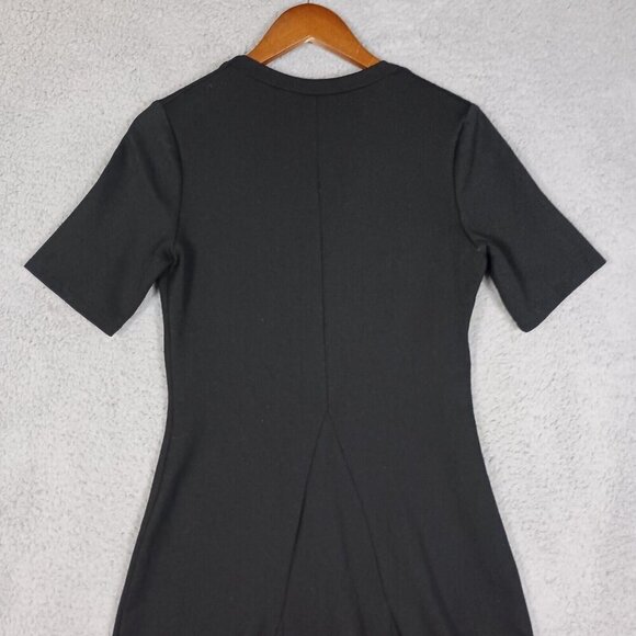 Nature vs Future Dress Women's Large Black Stretch V-Neck Short Sleeve Career - Picture 7 of 12